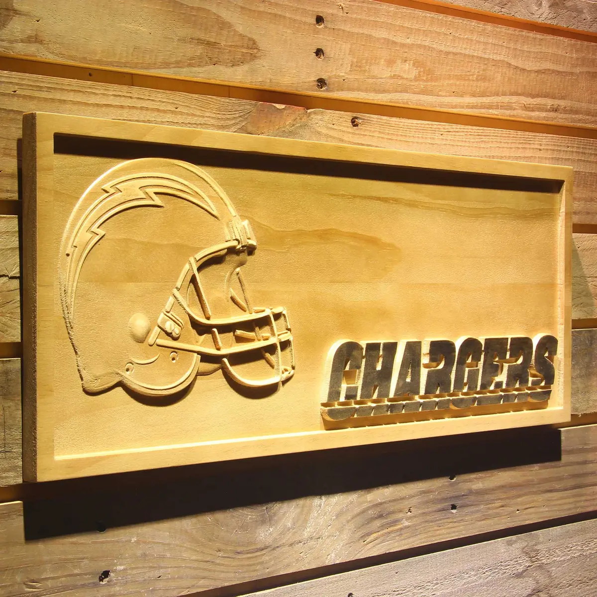 Los Angeles Chargers 3D Solid Wooden Craving Sign 2