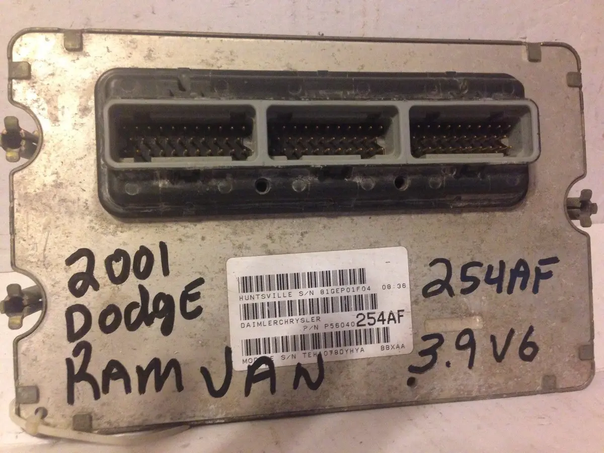 2001 01 Dodge Ram Van 1500 2500 3.9L V6 Engine Computer 56040254Af 254 254Af 1