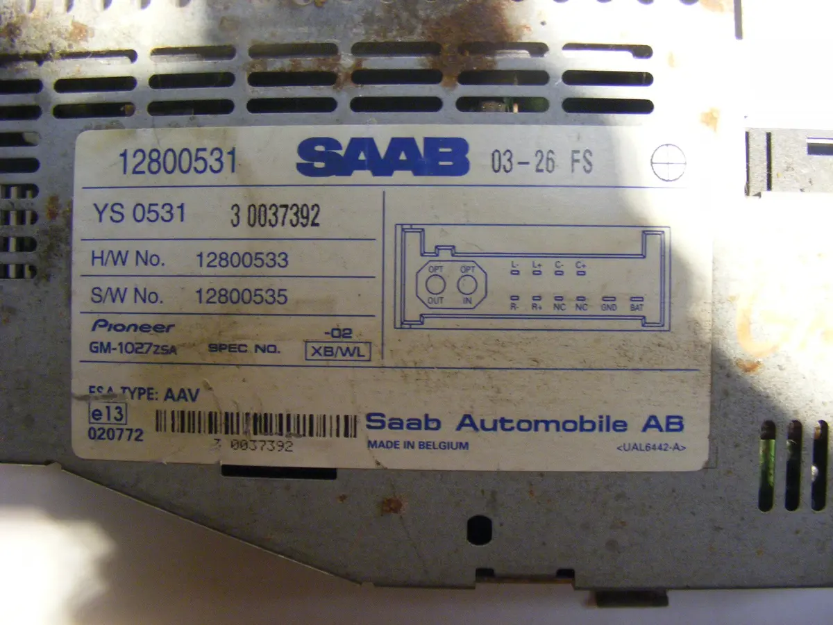 12800531 Saab 9-3 Under Seat Radio Amplifier Amp 2003-2006 03 04 05 06 2