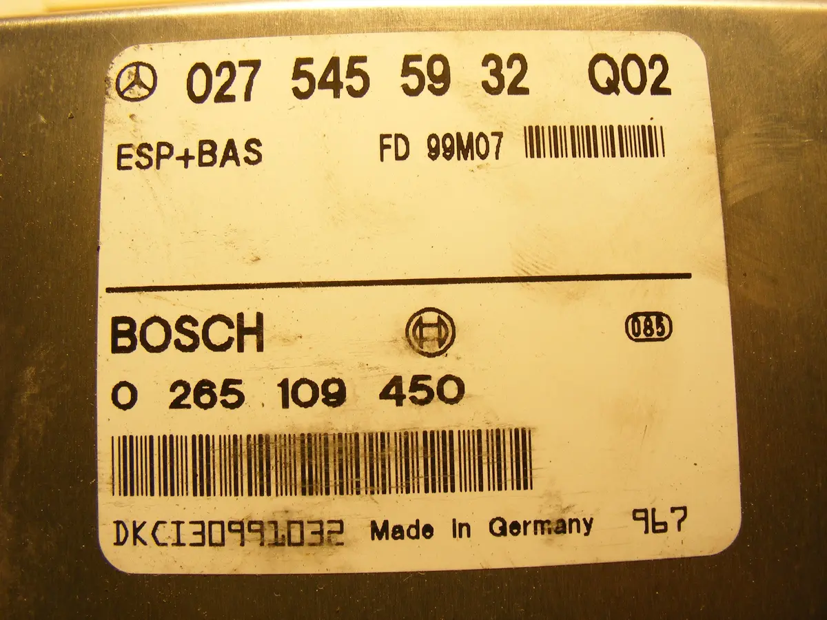 99-00 Mercedes 0275455932 0265109450 C280 C230 Clk430 Clk320 Abs Esp Bas Ecu Control Unit Module 2